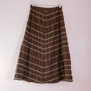 Talbots Brown Gypsy Petite Flared Skirt Size 8